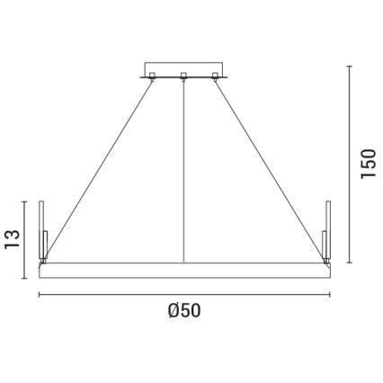 LED Lustra ar auklu LED/35W/230V 3000K zelta