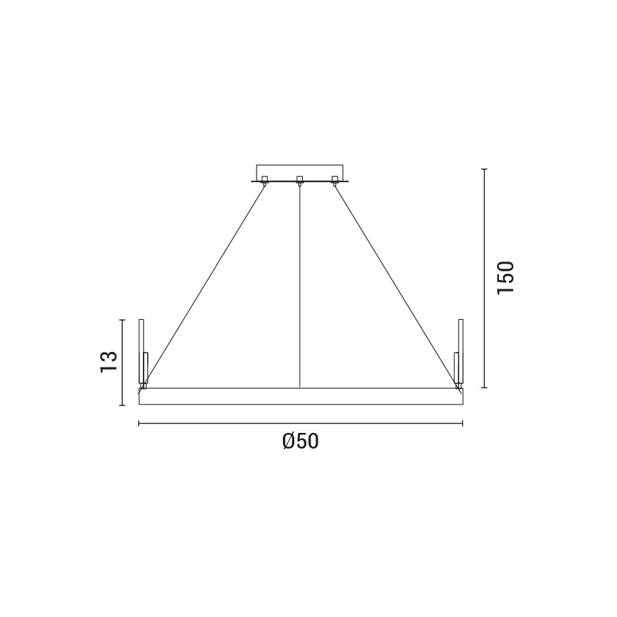 LED Lustra ar auklu LED/35W/230V 3000K zelta