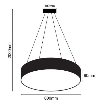 LED Lustra ar auklu LED/35W/230V 4000K d. 60 cm