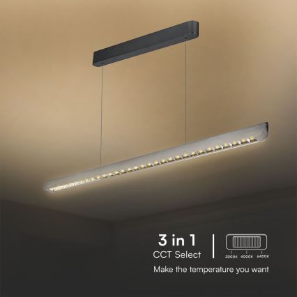 LED Lustra ar auklu LED/36W/230V 3000/4000/6400K antracīta