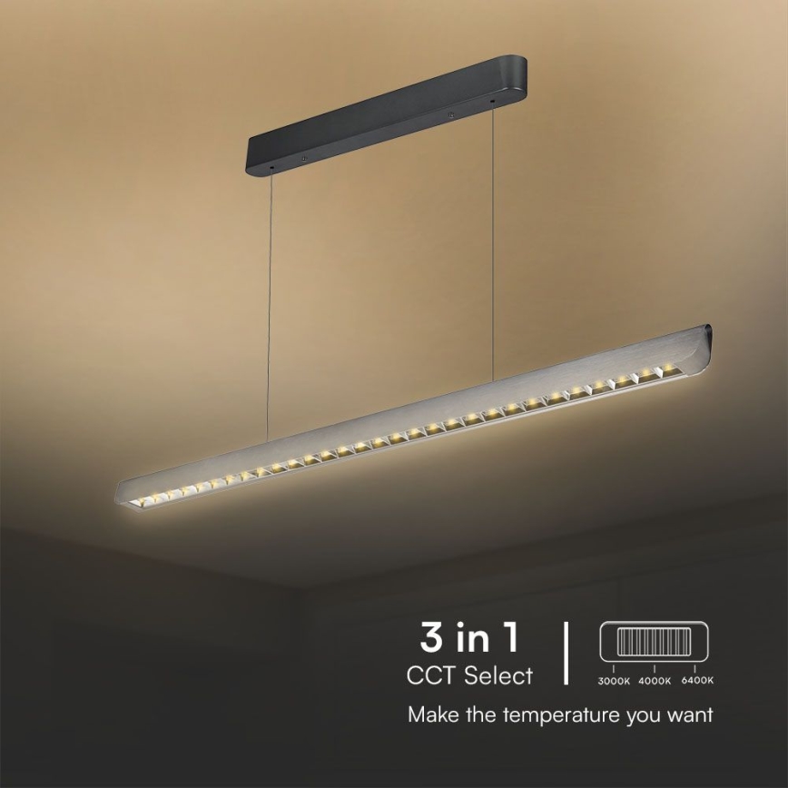LED Lustra ar auklu LED/36W/230V 3000/4000/6400K antracīta