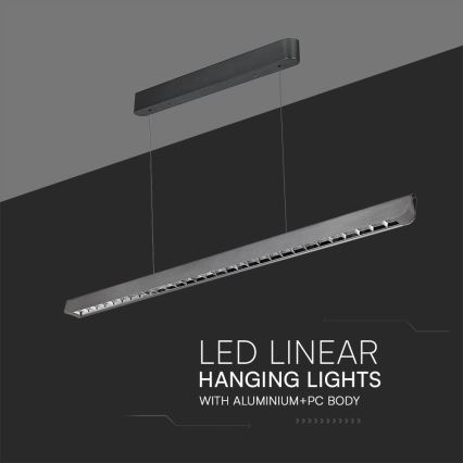 LED Lustra ar auklu LED/36W/230V 3000/4000/6400K antracīta