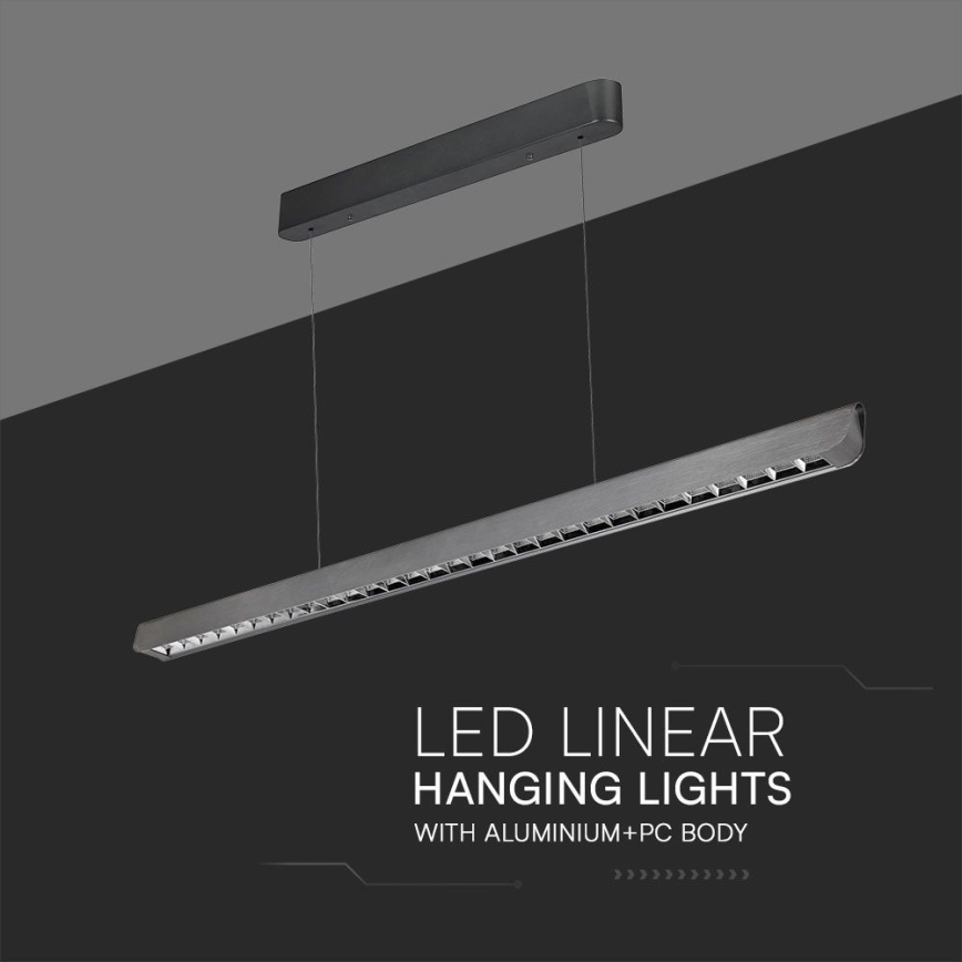 LED Lustra ar auklu LED/36W/230V 3000/4000/6400K antracīta
