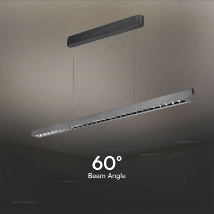 LED Lustra ar auklu LED/36W/230V 3000/4000/6400K antracīta