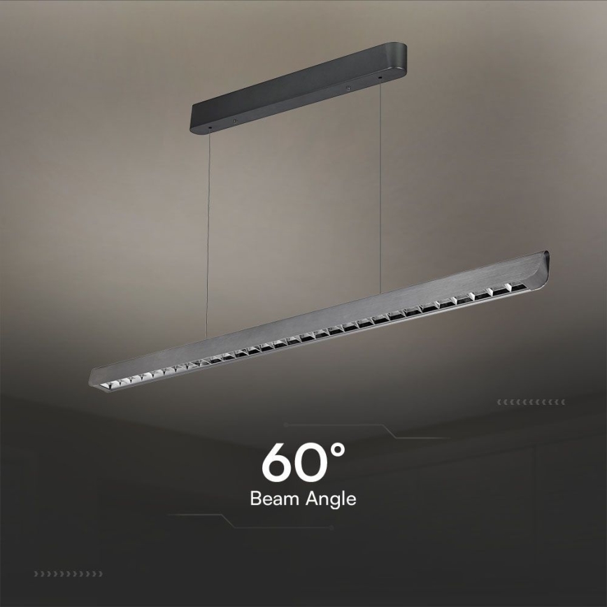 LED Lustra ar auklu LED/36W/230V 3000/4000/6400K antracīta