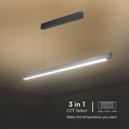 LED Lustra ar auklu LED/36W/230V 3000/4000/6400K antracīta