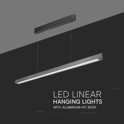 LED Lustra ar auklu LED/36W/230V 3000/4000/6400K antracīta