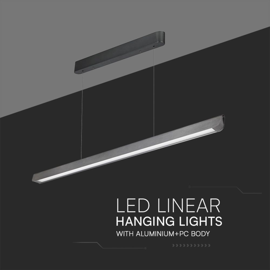 LED Lustra ar auklu LED/36W/230V 3000/4000/6400K antracīta