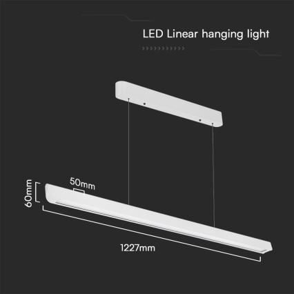 LED Lustra ar auklu LED/36W/230V 3000/4000/6400K balta