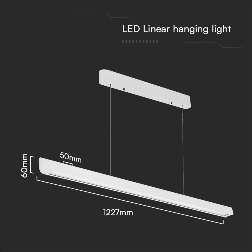 LED Lustra ar auklu LED/36W/230V 3000/4000/6400K balta