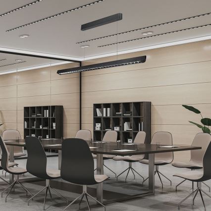 LED Lustra ar auklu LED/36W/230V 3000/4000/6400K melna