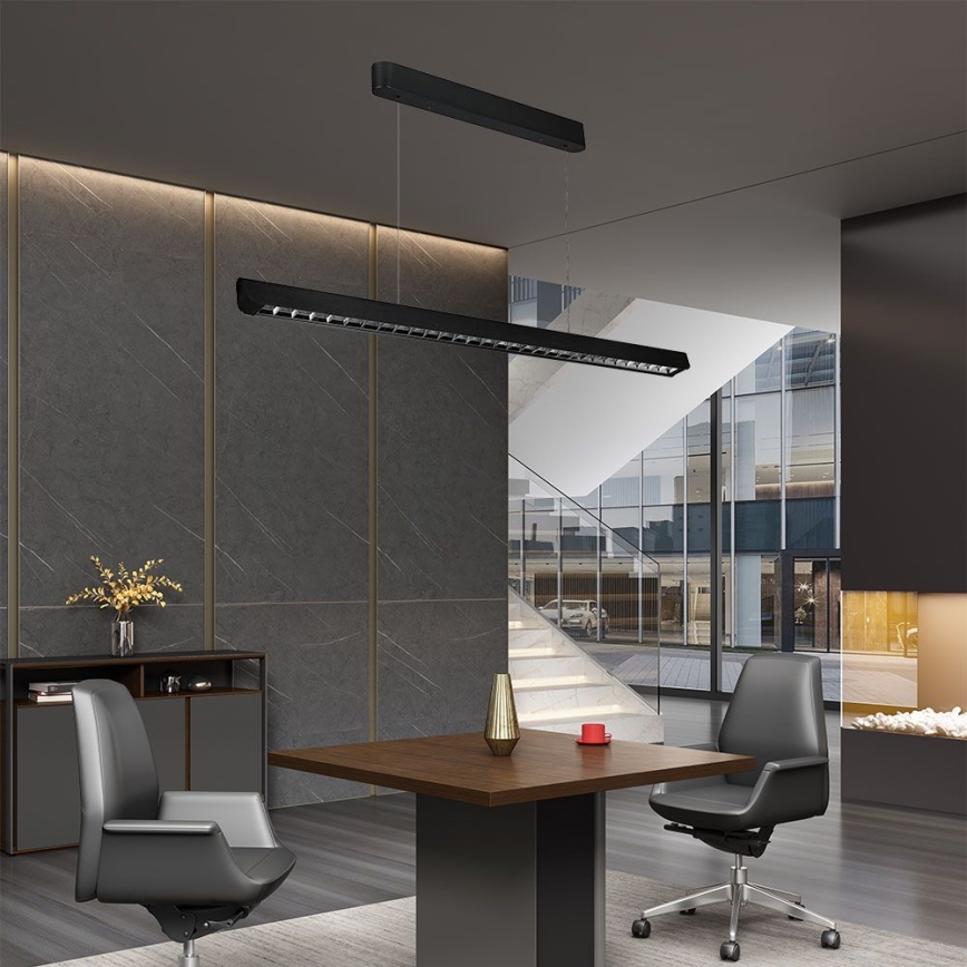 LED Lustra ar auklu LED/36W/230V 3000/4000/6400K melna
