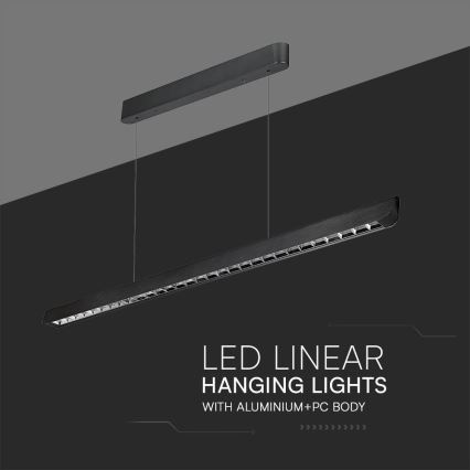 LED Lustra ar auklu LED/36W/230V 3000/4000/6400K melna