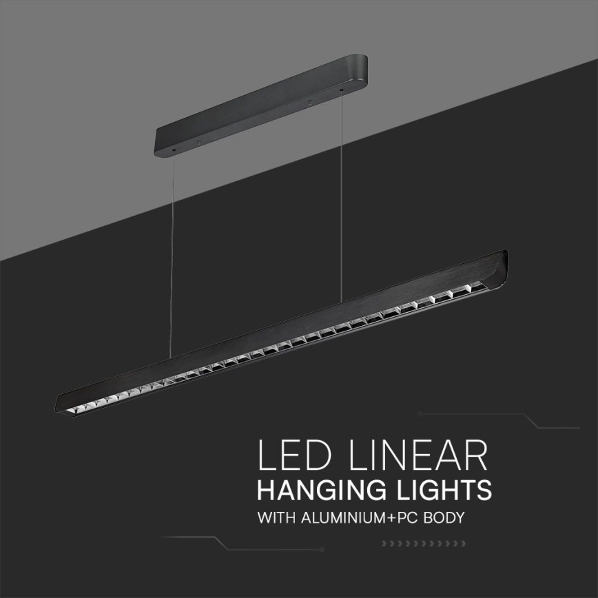 LED Lustra ar auklu LED/36W/230V 3000/4000/6400K melna