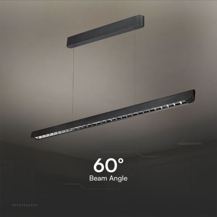 LED Lustra ar auklu LED/36W/230V 3000/4000/6400K melna