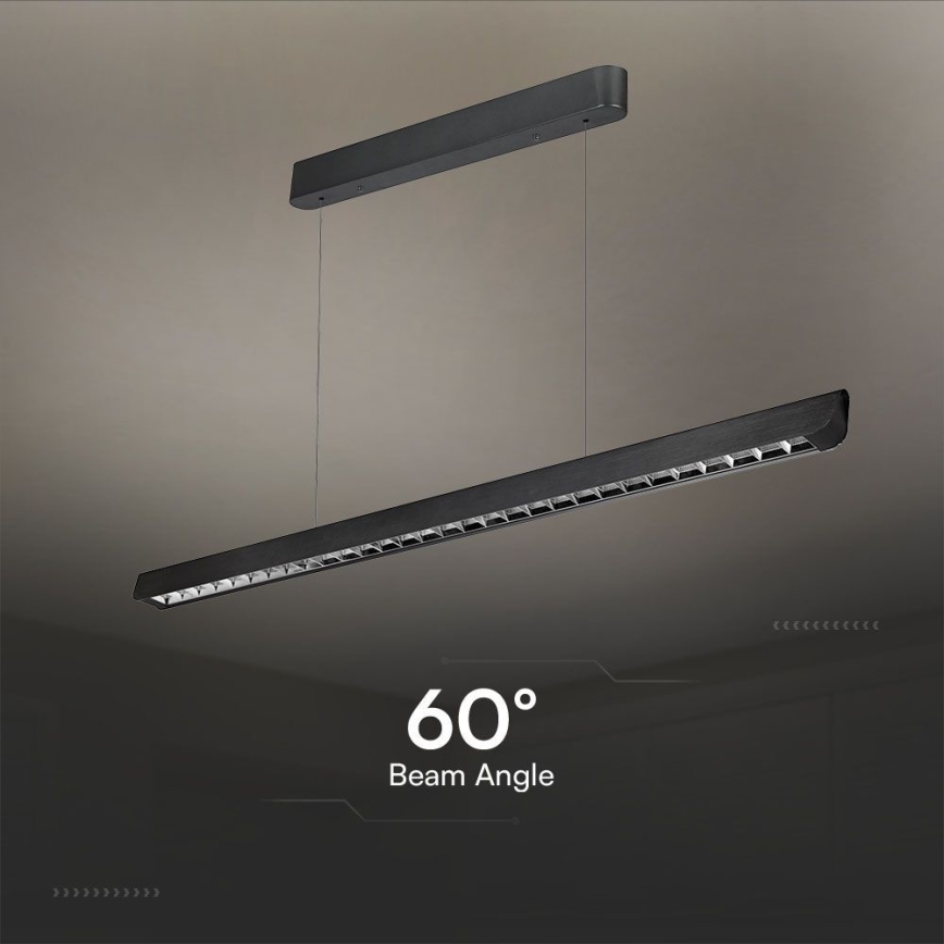LED Lustra ar auklu LED/36W/230V 3000/4000/6400K melna