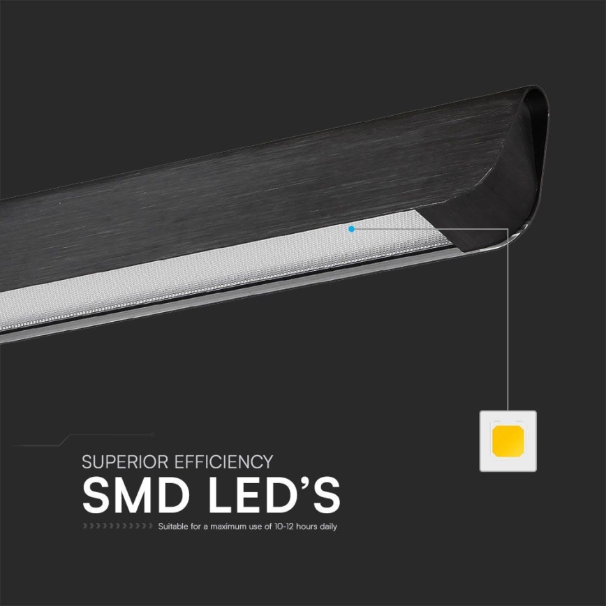 LED Lustra ar auklu LED/36W/230V 3000/4000/6400K melna