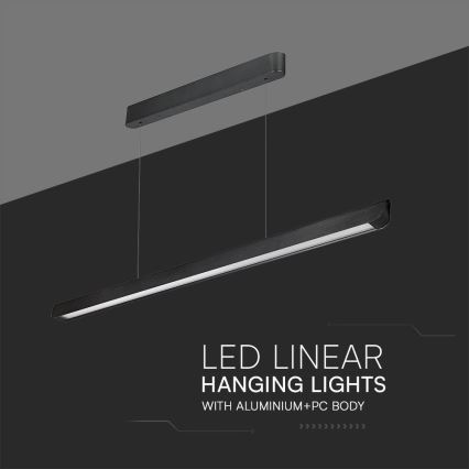 LED Lustra ar auklu LED/36W/230V 3000/4000/6400K melna