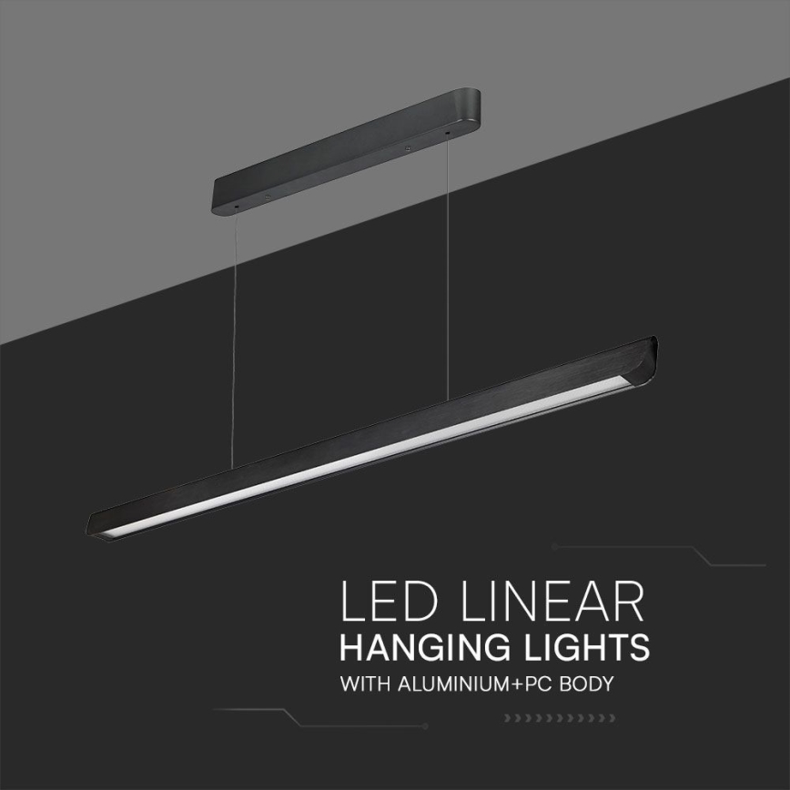 LED Lustra ar auklu LED/36W/230V 3000/4000/6400K melna