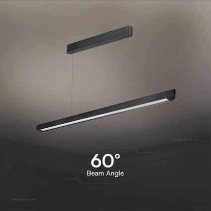 LED Lustra ar auklu LED/36W/230V 3000/4000/6400K melna