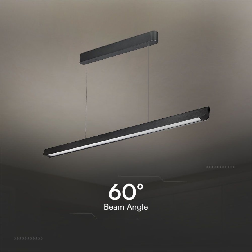 LED Lustra ar auklu LED/36W/230V 3000/4000/6400K melna