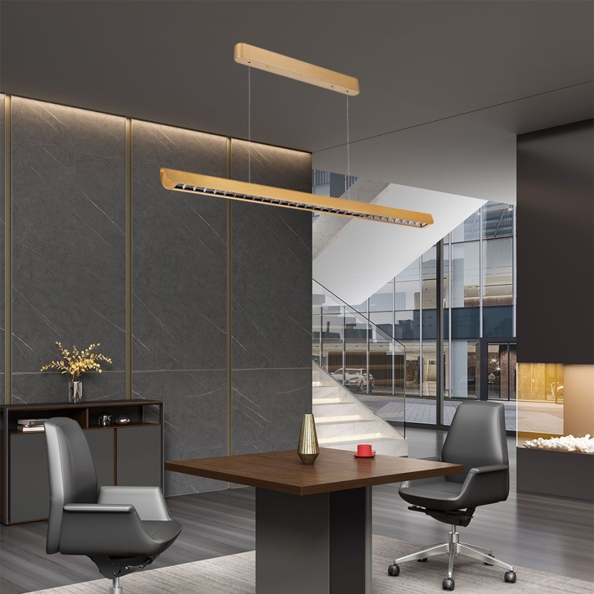 LED Lustra ar auklu LED/36W/230V 3000/4000/6400K zelta
