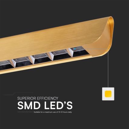 LED Lustra ar auklu LED/36W/230V 3000/4000/6400K zelta