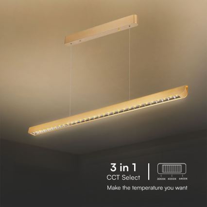 LED Lustra ar auklu LED/36W/230V 3000/4000/6400K zelta