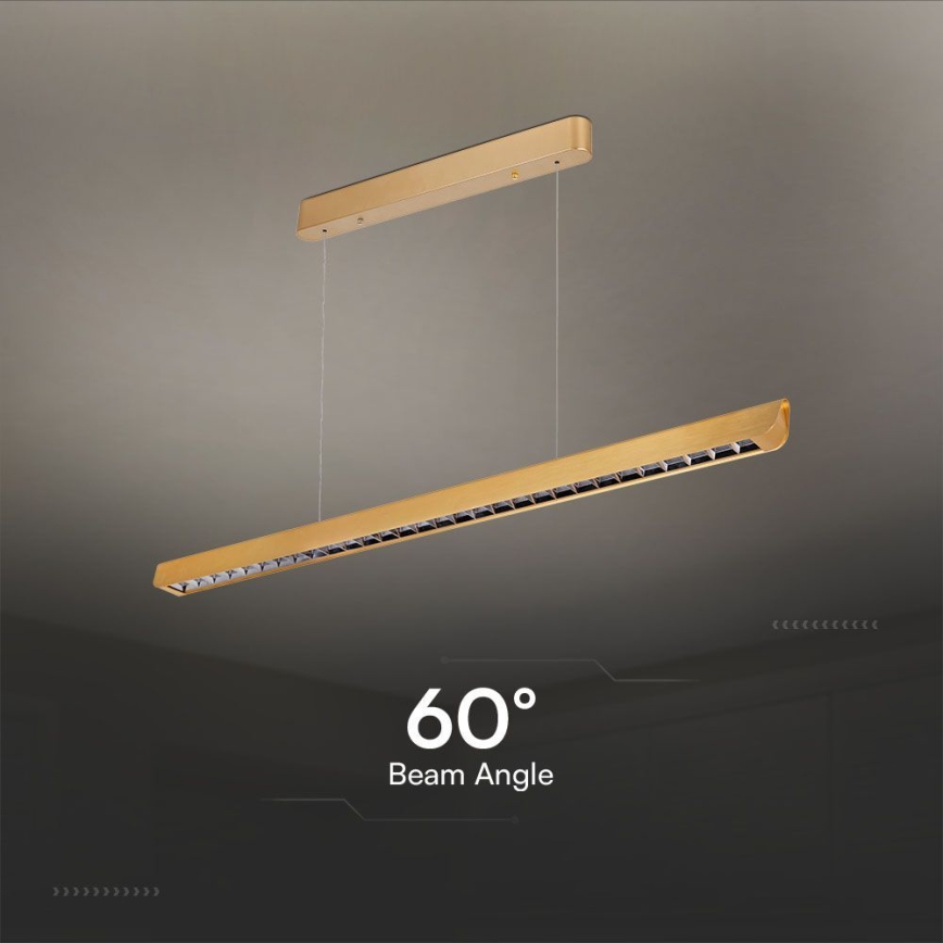 LED Lustra ar auklu LED/36W/230V 3000/4000/6400K zelta