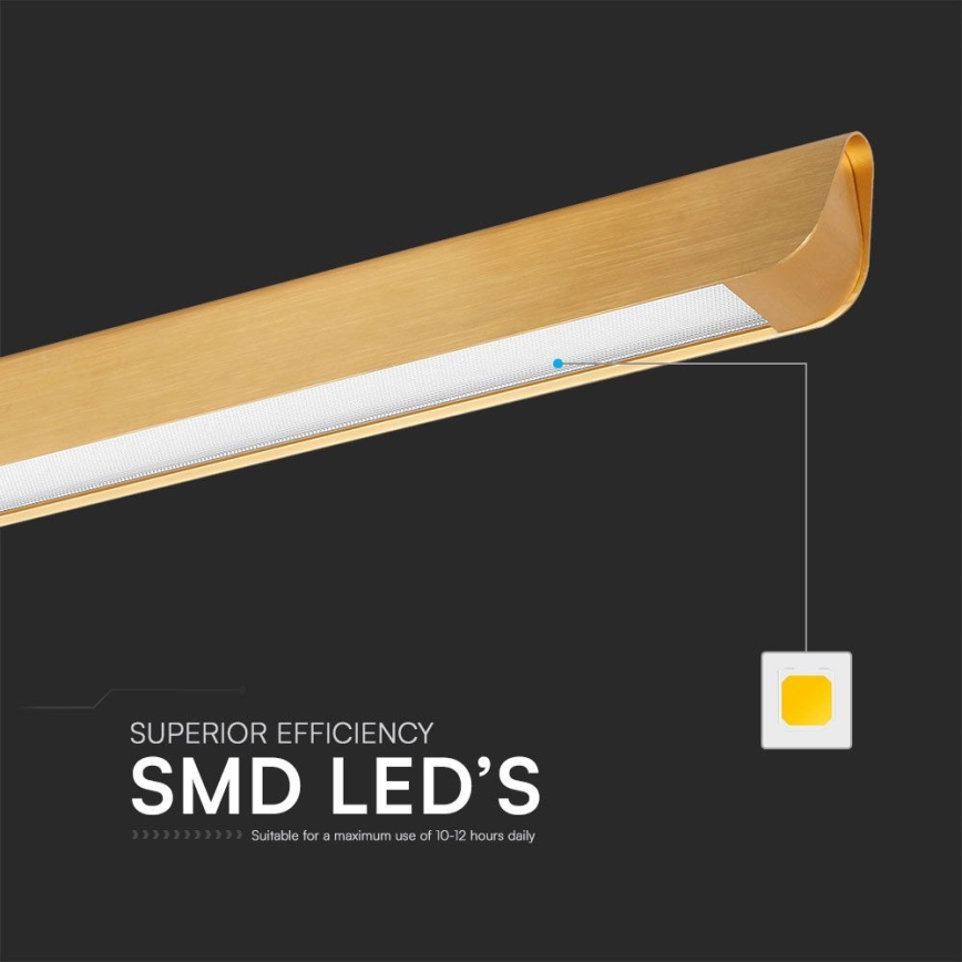 LED Lustra ar auklu LED/36W/230V 3000/4000/6400K zelta