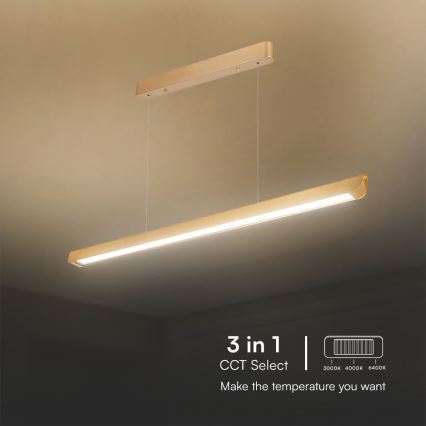 LED Lustra ar auklu LED/36W/230V 3000/4000/6400K zelta