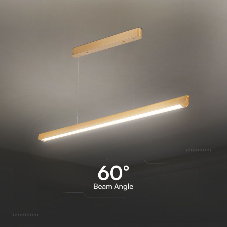 LED Lustra ar auklu LED/36W/230V 3000/4000/6400K zelta