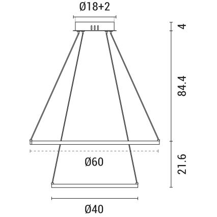 LED Lustra ar auklu LED/37W/230V 3000K balta