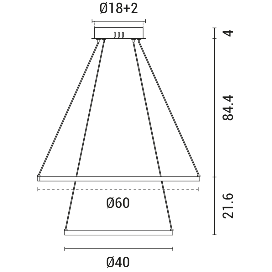 LED Lustra ar auklu LED/37W/230V 3000K balta