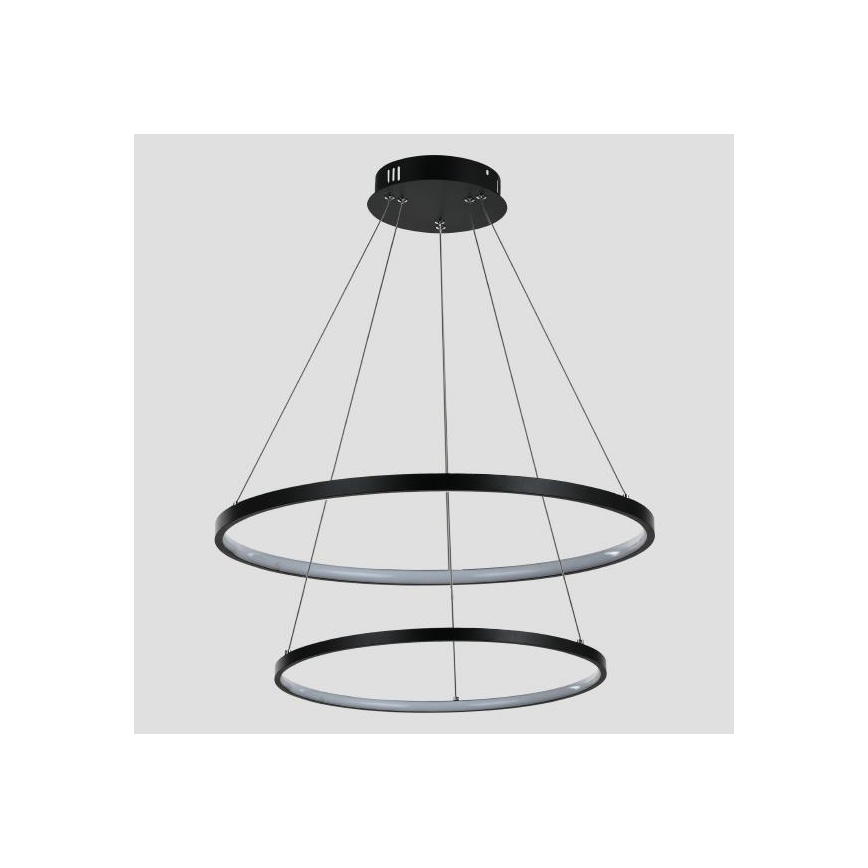 LED Lustra ar auklu LED/37W/230V 3000K melna