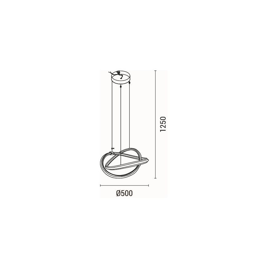 LED Lustra ar auklu LED/38W/230V 3000K 50x120 cm