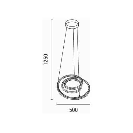 LED Lustra ar auklu LED/38W/230V 3000K 50x50 cm