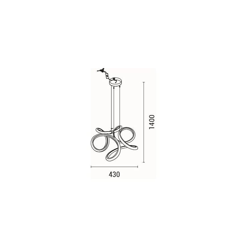 LED Lustra ar auklu LED/38W/230V 3000K