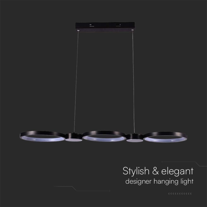 LED Lustra ar auklu LED/38W/230V 4000K melna