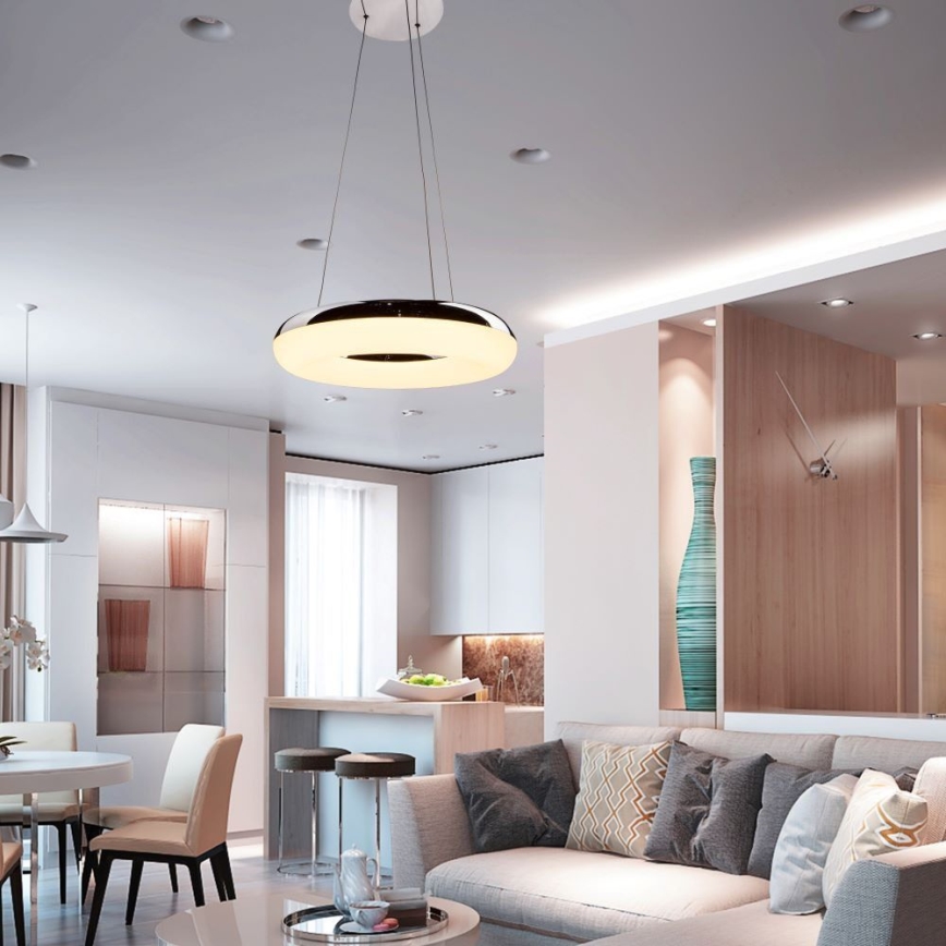LED Lustra ar auklu LED/40W/230V 3000K d. 40 cm spīdīgi hromēts