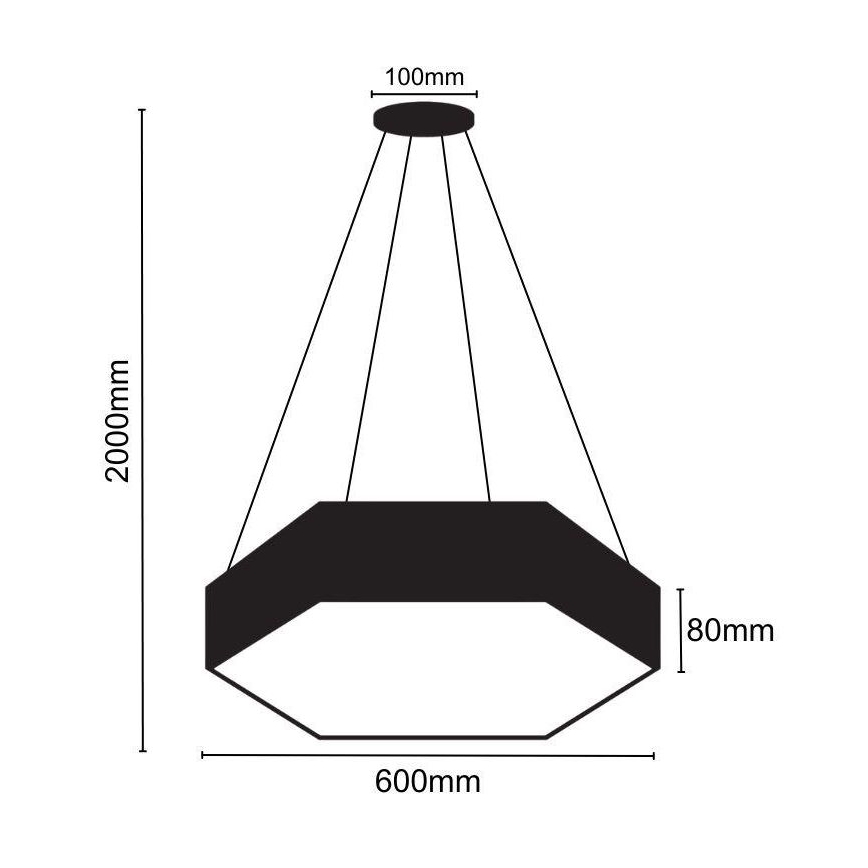 LED Lustra ar auklu LED/40W/230V 4000K d. 60 cm