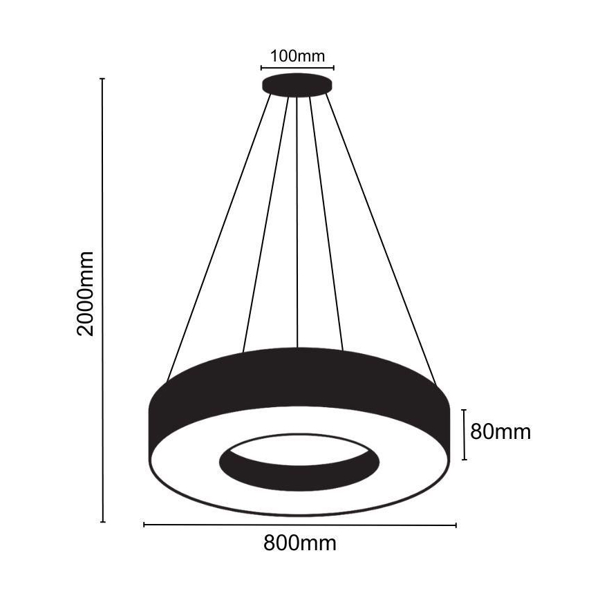 LED Lustra ar auklu LED/40W/230V 4000K d. 80 cm