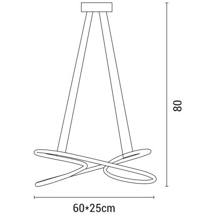 LED Lustra ar auklu LED/40W/230V 4000K melna