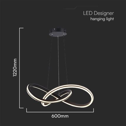 LED Lustra ar auklu LED/40W/230V 3000/4000/6400K