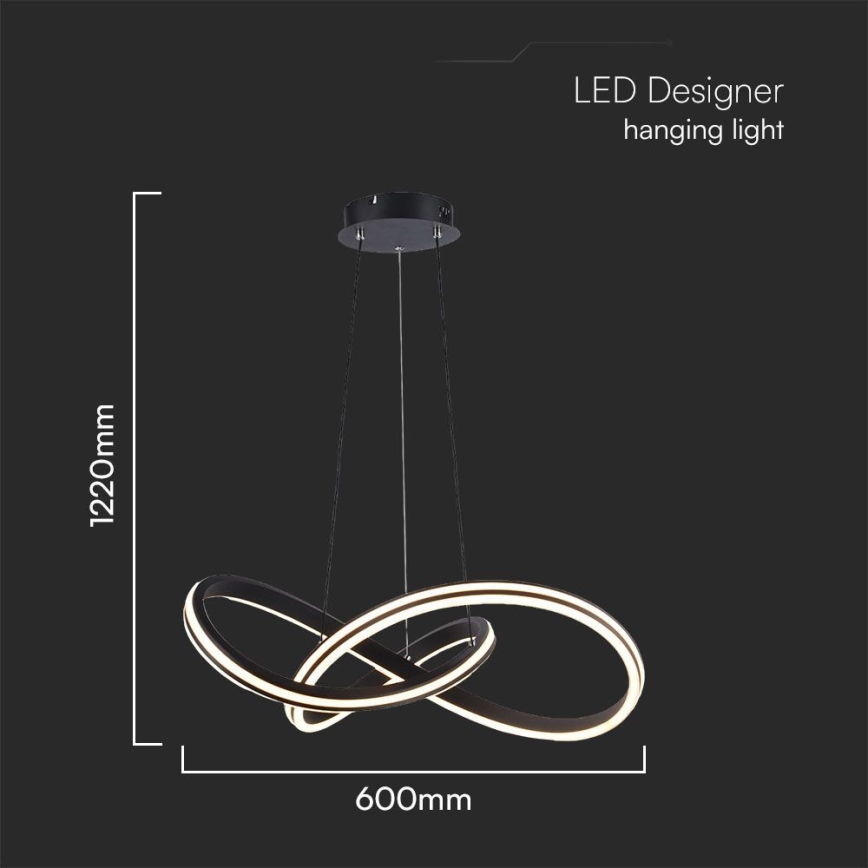 LED Lustra ar auklu LED/40W/230V 3000/4000/6400K