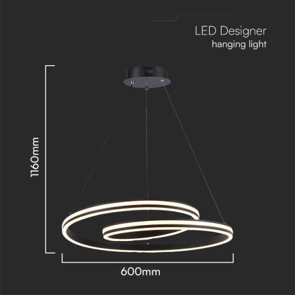 LED Lustra ar auklu LED/40W/230V 3000/4000/6400K