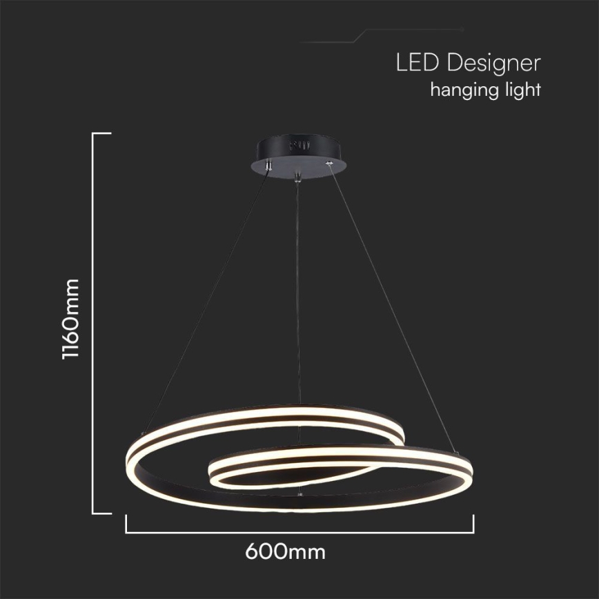 LED Lustra ar auklu LED/40W/230V 3000/4000/6400K