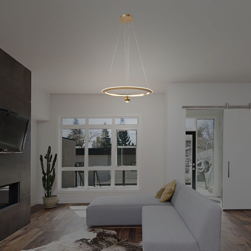 LED Lustra ar auklu LED/45W/230V 4000K d. 62 cm zelta