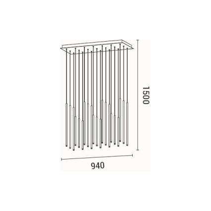 LED Lustra ar auklu LED/47W/230V 3000K