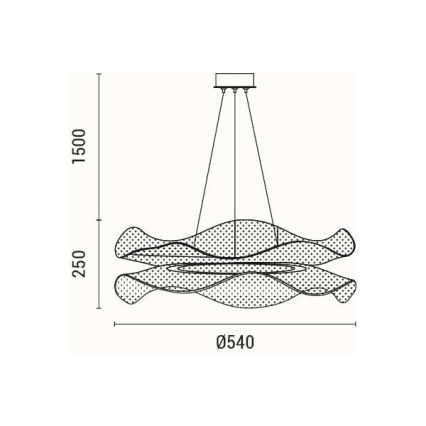 LED Lustra ar auklu LED/48W/230V 3000K